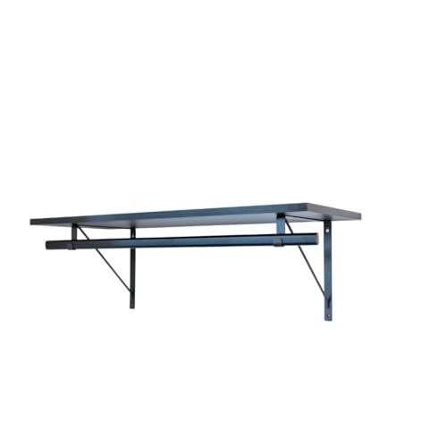 Custom Cut-to-Size Premium Wall-Mounted Shelf with Rod and Bracket Kit. 3/4" Thick Shelves, 14 inches deep. Customize the Length from 16" up to 72". - color: Black - Black, size: 16 - 44