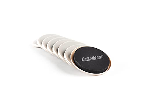 Super Sliders 3 1/2" Round Reusable Furniture Sliders for Carpet Easily Move Medium to Large Sized Items Across Carpet, 4 Pack Beige - color: Beige, size: 4 Count (Pack of 1)