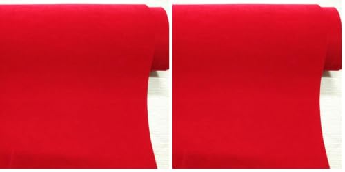 Self Adhesive Flock Velvet Backing Paper Liner for Jewelry Drawer 17.7" x 117" Peel and Stick Craft Fabric (Pack of 2) - color: Red, size: 17.7"W x 117"L (Pack of 2)