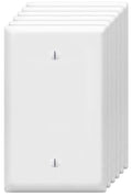 ZEFTV Blank Wall Plates 1-Gang blank Switch Outlet Electrical Cover Plate Unbreakable Thermoplastic Faceplate for Light Receptacle Outlet Switch, White (6 Pack) - color: Single Blank, size: 6 Pack
