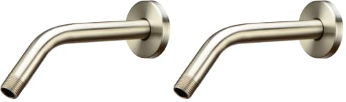 Purelux Shower Arm 8 Inches Universal Replacement Made of Stainless Steel, Brushed Nickel Finish Flange Included (Pack of 2) - color: Brushed Nickel, size: 8 Inches (Pack of 2)