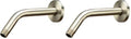 Purelux Shower Arm 8 Inches Universal Replacement Made of Stainless Steel, Brushed Nickel Finish Flange Included (Pack of 2) - color: Brushed Nickel, size: 8 Inches (Pack of 2)