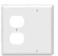 ZEFTV Duplex Receptacle Outlet/Blank Device Wall Plates 2-Gang Switch Electrical Cover Plate Unbreakable Thermoplastic Faceplate for Light Receptacle Outlet Switch, White (2 Pack) - color: Single Blank/Single Duplex, size: 2 Pack