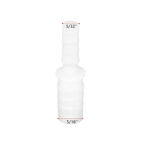 Plastic Hose Barb Reducer Pipe Fittings 5/16" to 5/32" Connectors Joint Splicer Mender Adapter Union Boat Water Air Aquarium O2 Fuel (Pack of 3) - size: 5/16" to 5/32"