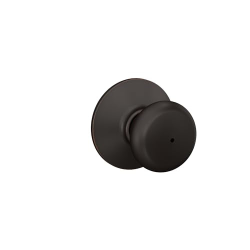 Schlage F40 PLY 716 Plymouth Door Knob, Bed & Bath Privacy Lock, Aged Bronze - color: Aged Bronze, size: Standard