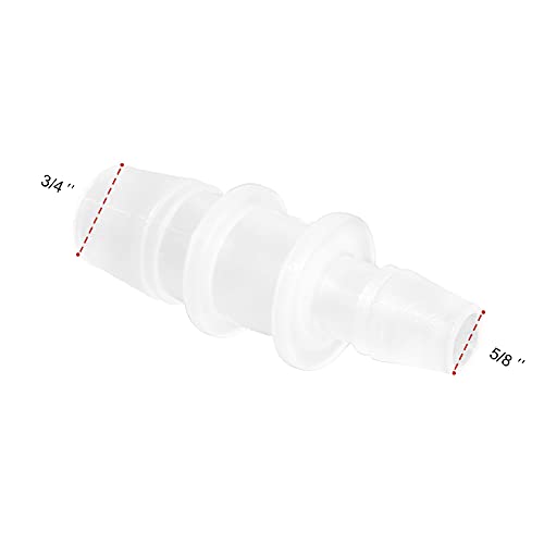 Plastic Hose Barb Reducer Pipe Fittings, 3/4" to 5/8" Hose ID Connectors Joint Splicer Mender Adapter Union Boat Water Air Aquarium O2 Fuel (Pack of 3) - size: 3/4" to 5/8"