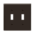ENERLITES Double Toggle Light Switch Cover Plate, 2-Gang, 1 Pack, Brown - color: Brown, size: Screw