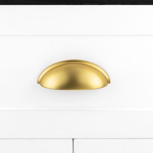 3 Inch Brushed Gold Drawer Pulls Cabinet Cup Pulls 10 Pack 1886 - color: Brushed Gold