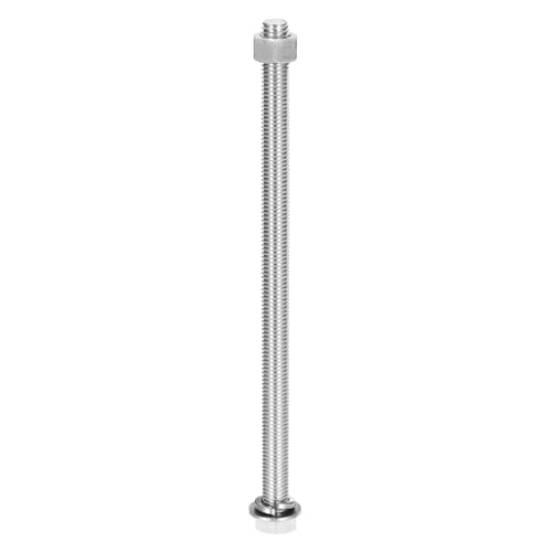 MECCANIXITY M12 x 220mm 304 Stainless Steel Hex Head Screws Bolts, Nuts, Flat & Lock Washers Assortment Kit, Fully Threaded, Bright Finish for Home, Electronic, Machine, 1 Sets - size: M12 x 220mm