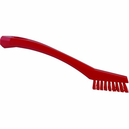 1/2 in W Detail Brush, Stiff, 5 1/2 in L Handle, 2 in L Brush, Red, Plastic, 8 in L Overall - 1 Each - color: Red