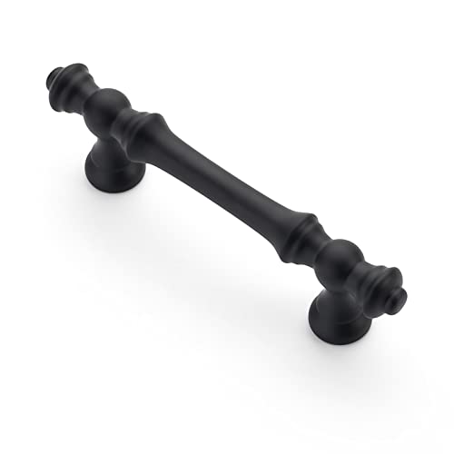Asidrama 6 Pack 3 Inch(76mm) Matte Black Kitchen Cabinet Handles, Cabinet Pulls Kitchen Cabinet Hardware for Cupboard Drawer Pulls Dresser Handles - color: Matte Black, size: 3" Hole Center, style: 6 Pack