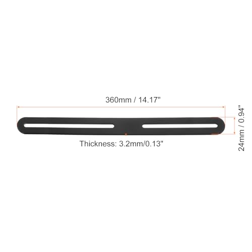 uxcell 2Pcs Adjustable Flat Mending Plate Support with Slot, 14.17 x 0.94 Inch Stainless Steel Slotted Straight Brace Brackets for Wooden Furniture, Black - size: 14.17 x 0.94 Inch