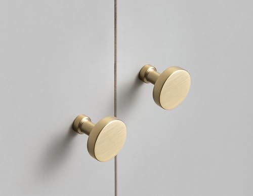 Goo-Ki 6 Pack Large Cabinet Knobs Champagne Bronze Drawer Knobs Zinc Alloy Kitchen Hardware - 1.5 x 1.5 Inches Single Hole/Screw Bar Cabinet Pulls Dresser Handles - color: Champagne Bronze, size: 1.5 Inches