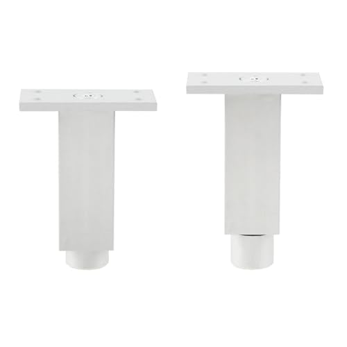 Geesatis Furniture Legs,Adjustable Square Rectangular Replacement Feet - color: White, size: 3inch