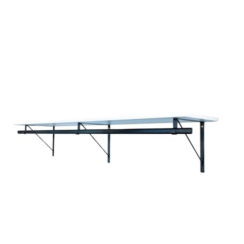 Custom Cut-to-Size Premium Wall-Mounted Shelf with Rod and Bracket Kit. 3/4" Thick Shelves, 14 inches deep. Customize the Length from 16" up to 72". - color: White - Black, size: 44 - 72