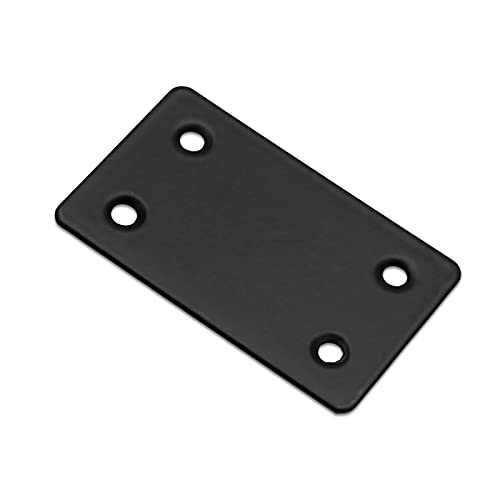 Bonsicoky 8Pcs Flat Straight Brace Brackets, 2.4 x 1.5 / 60 x 38mm - size: 2.4" x 1.5" - 8 PCS, style: Black