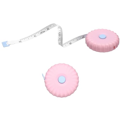 HARFINGTON 2Pcs Soft Tape Measure 79" Double Scale Retractable Mini Cartoon Measuring Tape Cute Tape Measurer for Sewing Craft Cloth Fabric Tailor Weight Loss Body Measurements, Pink - color: Pink
