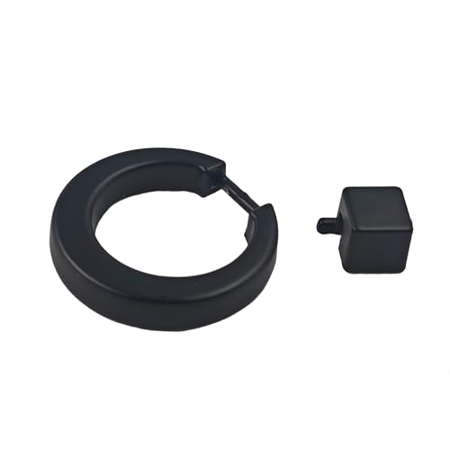 4Pcs Matte Black Zinc Alloy Cabinet Ring Knobs, Modern Round Drawer Pulls with Mounting Screws, Single Hole Dresser Handles for Kitchen Furniture, Wardrobe and Bathroom Hardware - color: Matte Black