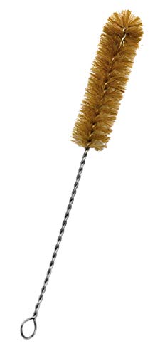 EISCO 12PK Bristle Cleaning Brushes with Fan-Shaped Ends, 9.25" - Twisted Stainless Steel Wire Handle - Ideal for 1" - 1.2" Diameter Tubes, Bottles, Flasks, Cylinders, Jars, Vases, Cups