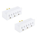 3 Outlet Adapter Extender, 3 Way Grounded Plug Splitter, 1 to 3 Plug Outlet Splitter, White,2 Pack.