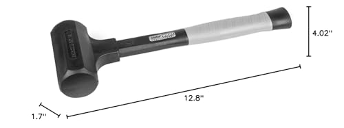Titan 63124 1.5lb Dead Blow Hammer with Steel Shot Filled Head, Spark & Rebound Resistant, 13" Non-slip Diamond Textured Handle - size: 24oz