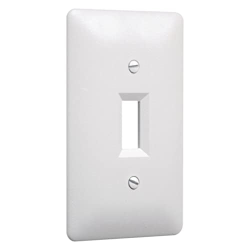 TayMac 4000W Paintable Single Toggle Light Wall Plate Cover, White, 1-Gang - size: 1 Gang, style: Cover