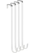 Single Extra Long Over Door Steel Hooks 4 Pack Fit 1-3/8" Door 14.2" White - size: 14.2"Length