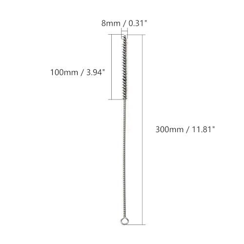 Utoolmart Steel Wire Tube Brush, Stainless Steel Spiral Power Bottle Cleaning Brush Long-Handle Bristle Pipe Cleaning Tool, 0.3-inch Diameter 12-inch Length,10pcs - color: 10pcs, size: 0.8cm