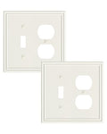 2-Pack Zinc Alloy Combo Toggle/Duplex Light Switch Cover Plate - color: Light Almond, size: 1 Toggle/1 Duplex 2PK