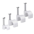 Cable Wire Clips 4mm 6mm 8mm 10mm Cable Management RG6 RG59 CAT5 CAT6 RJ45 Electrical Ethernet Dish TV Speaker Wire Cord Tie Holder Single Coaxial Nail Clamps (Pack of 400) - size: 400 Pcs