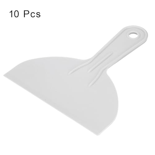 HARFINGTON 10pcs Putty Scraper 5.9" Width 1.7mm Thin Flexible Plastic Putty Knives for Taping Drywall Spreading Painting Wall Scratching Gray - size: 5.9"