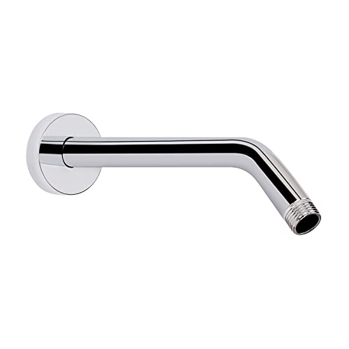Shower Arm with Flange and Teflon Tape, Wall Mounted Shower Pipe 304 Stainless Steel Extension Arm for Fixed Shower Head & Handheld (10 Inch, Chrome) - color: Chrome, style: 10 Inch