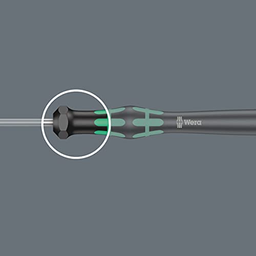 Wera 05117991001 Kraftform Micro 2035 Slotted Electronics Precision Screwdriver, 1mm Head, 40mm Blade Length - size: Slotted 1mm Head , 40mm Blade