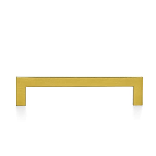 Ravinte Brushed Brass Cabinet Handles Square Pulls 6-1/4 Inch 30 Pack | Stainless Steel, Square Bar Grip, Drawer Pulls, Kitchen Cabinet Hardware, For Cupboards, Drawers, Dressers, Cabinets - color: Brushed Brass