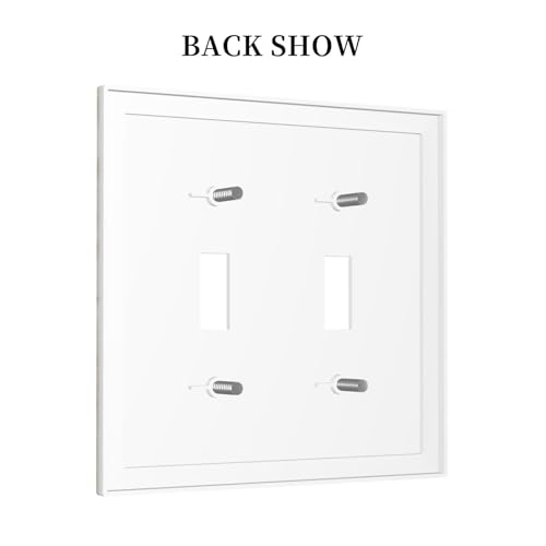 Beige Marble Pattern Light Switch Cover Modern Wall Plate Decorative 2 Gang Double Toggle Switch Plates Electrical Outlet Faceplate for Bathroom Kitchen Bedroom 5" x 4.9" - size: 2 Gang Double Toggle