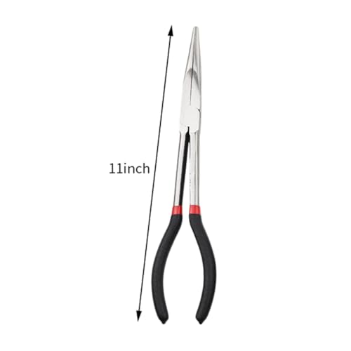11 Inch Straight Long Reach Pliers, Bent Nose Needle Nose Pliers - color: Straight