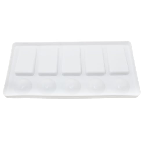10PCS Rectangular Watercolor Palette Art Gouache Palette Acrylic Paint Mixing Tool 21x10x1.5cm Ideal for Sketching Essential for Outdoor Painting Classes White