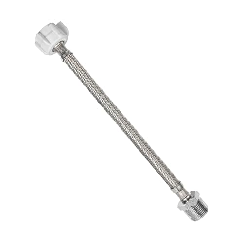 8 Inch Flexible Toilet Connector Extension, 7/8 female x 7/8 male Hose Adapter, Stainless Steel Braided Hose to Toilet Tank Compatible,1 pcs