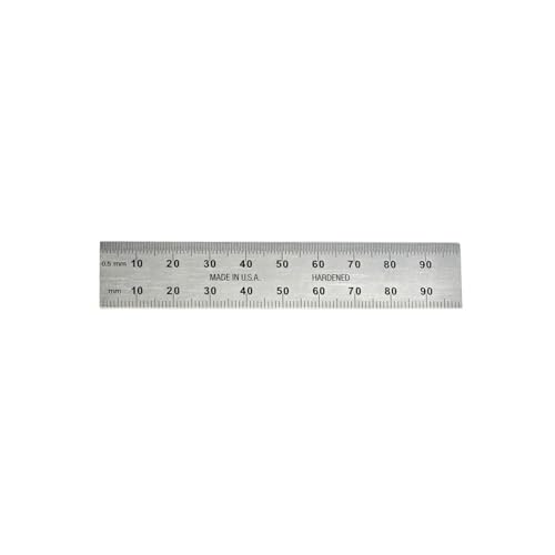 PEC Tools Double Square, 100mm Blade, Metric Graduation, Cast Iron Head - color: Graduation: Metric (mm/0.5mm/mm/0.5mm), size: 4"