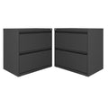 Home Square 2 Drawer Metal Lateral 101 Filing Cabinet Set in Charcoal (Set of 2)