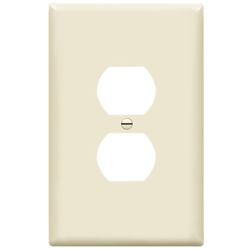 ENERLITES Oversized Duplex Outlet Covers, Jumbo Wall Plate, Light Almond - color: Light Almond, size: Over-Size