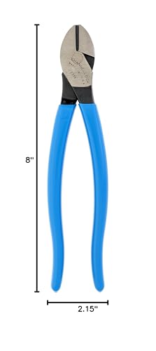 Channellock E338 8-Inch Diagonal Cutting Pliers with Xtreme Leverage Technology (XLT) Requires Less Force to Cut than Other High-Leverage Models | Laser Heat-Treated Cutting Edge for Extended Life | Forged from High Carbon Steel | Made in USA - size: 8-In