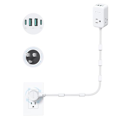 TROND Electrical Outlet Extender 360° Rotating Plug with 20W USB C, 36in - size: 3 FT 360° Rotating Plug