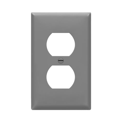 ENERLITES Outlet Covers Wall Plate for Duplex Receptacle, 1 Pack, Gray - color: Gray, size: Standard Size