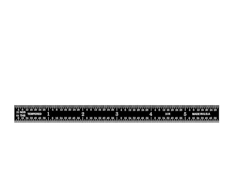 PEC Tools Made in USA 6 Inch Metal Ruler - color: Black Chrome-Flexible, size: 6"