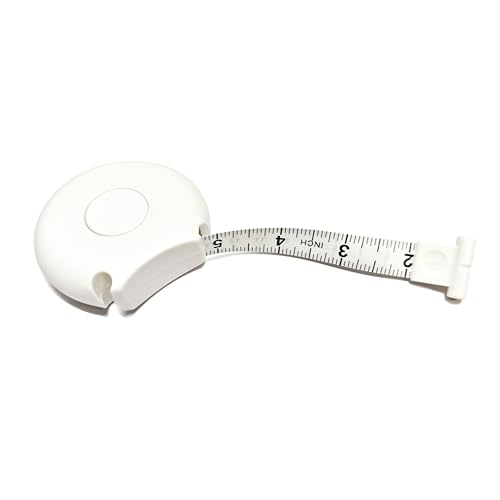 Body Tape Measure 80inch/205cm,Retractable Body Measuring Tape,Double-Scale Circumference Soft Measuring Tape with Lock Button for Weight Loss Sewing Tailor Craft & Medical Body Measurements (White) - color: White