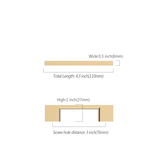 Asidrama 10 Pack 3 Inch(76mm) Brushed Brass Kitchen Cabinet Handles, Cabinet Pulls Kitchen Cabinet Hardware for Cupboard Drawer Pulls - color: Brushed Brass, size: 3" Hole Center(76mm), style: 10 Pack