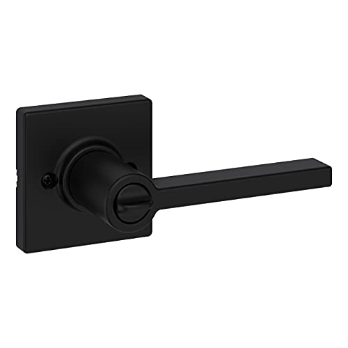 Kwikset Door Handle, Privacy Lock, Matte Black | Bathroom and Bedroom | Reversible | Microban Protection | Pack of 2 - color: Matte Black, size: 2 Pack