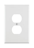 Leviton 1-Gang Duplex Device Receptacle Wallplate, Oversized, Thermoset, Device Mount, 88103, White - color: White, size: Oversized (1 Pack)