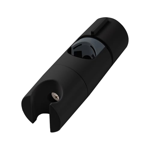 OFFO Shower Head Holder for Slide Bar Adjustable 0.75-1.00 in(19-25mm) O.D, Adjustable Holder for Slide Bar Slider Clamp Bathroom Replacement, 45 Degree Rotation Sprayer Holder, Matte Black - style: Matte Black
